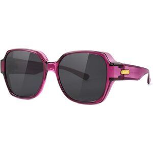 Women's Purple Frame Black Lens Stylish Oversized Fit-over Sunglasses